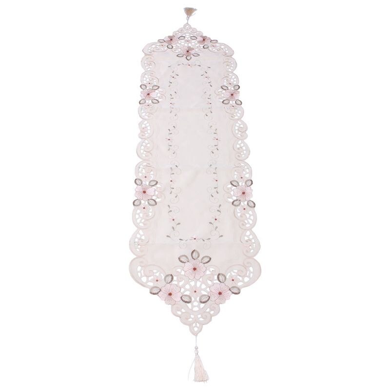 Table Runner Embroidered Floral Table Cloth Pattern:#2 flower Size:40X150cm: Default Title