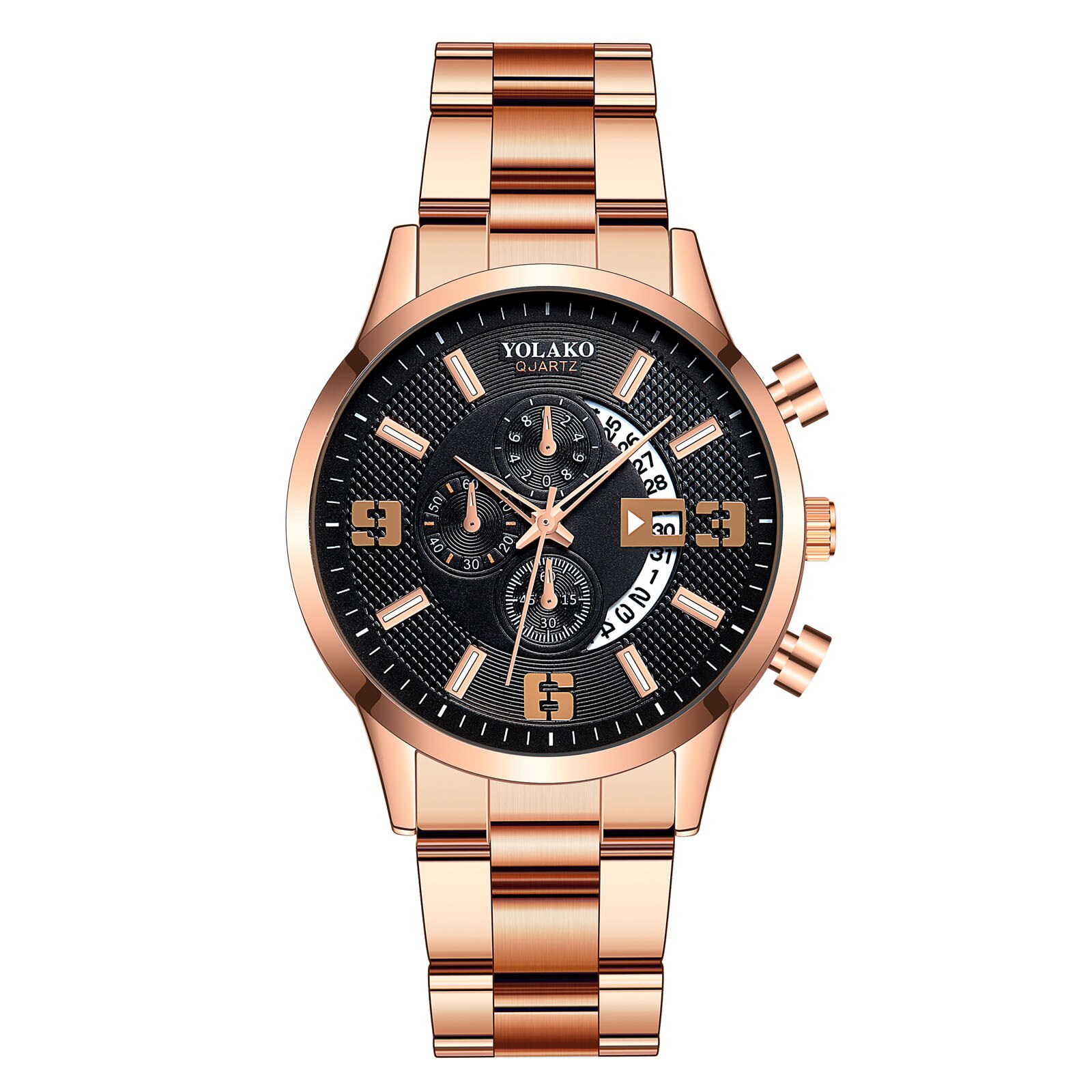 Luxury Quartz Men's watches Rose Gold Stainless Steel Quartz watch for men Business watches clock reloj hombre