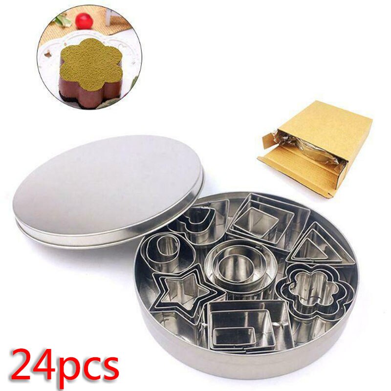 24 Stks/set Mini Cookie Cutter Vormen Kleine Mallen Voor Gebak Deeg Klei Cake Cupcakes & Fondant