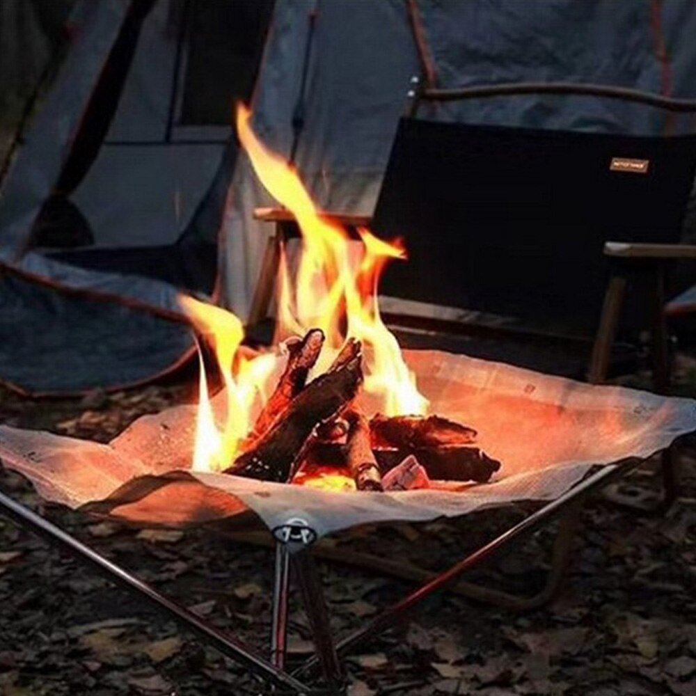 Bærbar udendørs ildsted foldning bålstativ udendørs camping forbrændingsovn grill brændende ildfoldning brændeovn værktøjer