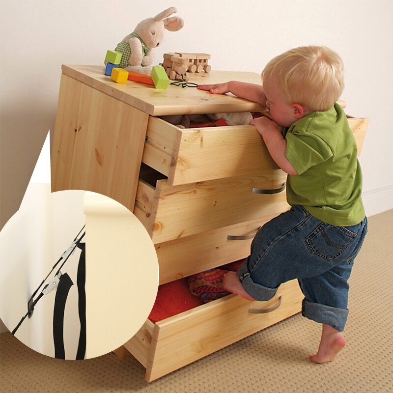 EUDEMON 2pcs Baby Safety Lock Anti Tip Straps For Flat TV Children Protection Furniture Baby Security Wall Strap Kids Safety