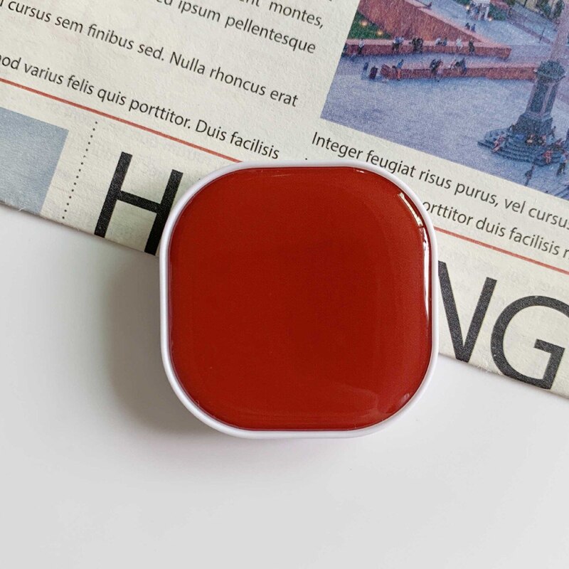 Support de téléphone portable de poignée d'airbag rétractable de colle de chute carrée pour des iphone samsung xiaomi support de support de couleur unie: 10red