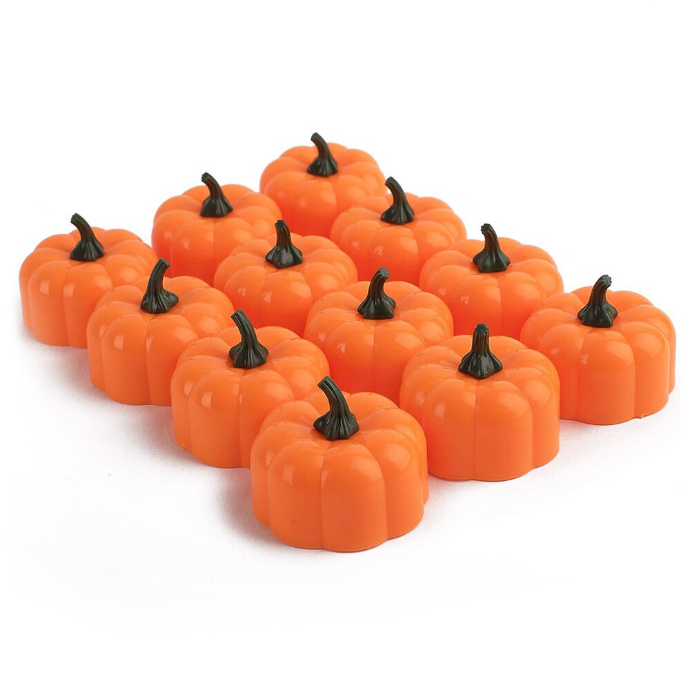 1/12Pcs Battery Operated LED Tea Lights Candles Flameless Flickering Weeding Decor LED Pumpkin Lantern Candle Light Flickering