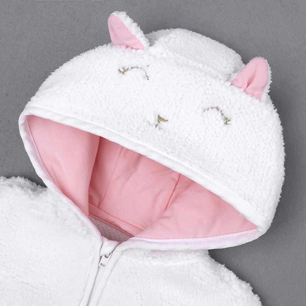 Kids Effen Kleur Baby Diseño De Moda Con Capucha De Piel Gruesa Bebé Hooded Lange Mouwen Jas Winter Warm trui Jas