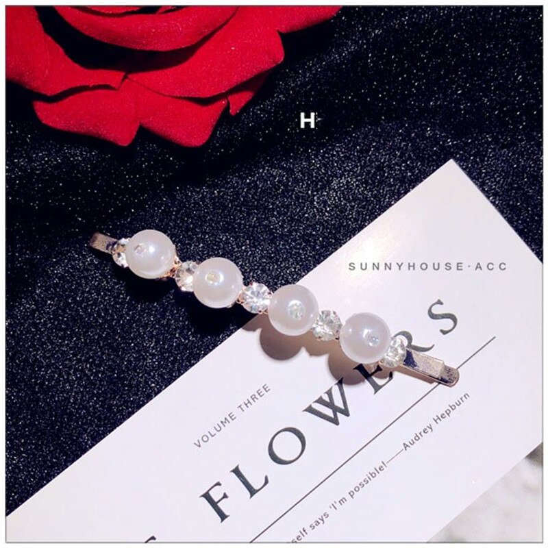 Vintage Hairwear Voor Vrouwen Eenvoudige Zoetwater Parels Bloem Haar Clip Haarspelden Hairwear Fijne Sieraden Temperament Zoete Bijoux: H