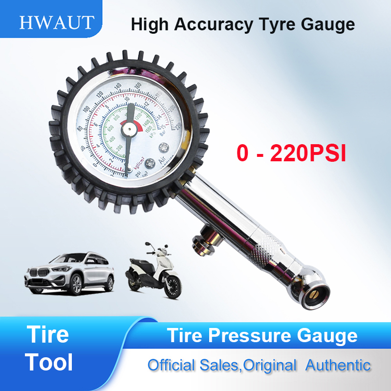 Hoge nauwkeurigheid bandenspanningsmeter zwart 220 psi voor nauwkeurige auto luchtdruk bandenspanningsmeter voor auto vrachtwagen en motorfiets schokbestendig