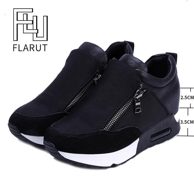 6CM wysokość zwiększenie buty sportowe kobiety Zip poduszka powietrzna siatkowe trampki antypoślizgowe buty na platformie miękkie buty sportowe Jogging
