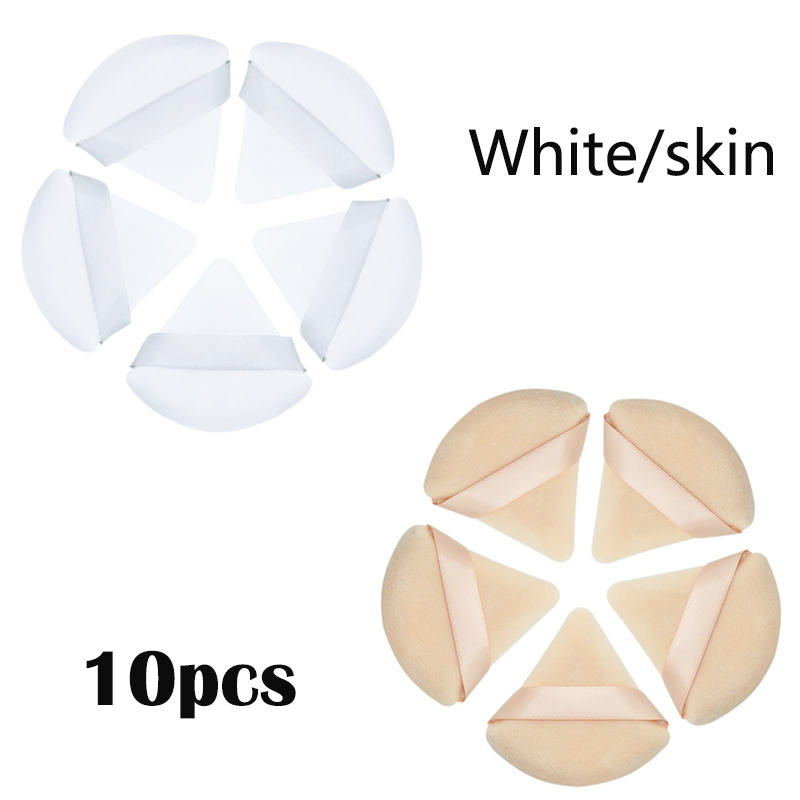 Mini esponja triangular para maquillaje facial, 5/10 Uds., cosméticos, esponja para polvos faciales de algodón suave, herramientas para maquillaje de terciopelo lavables: Rojo