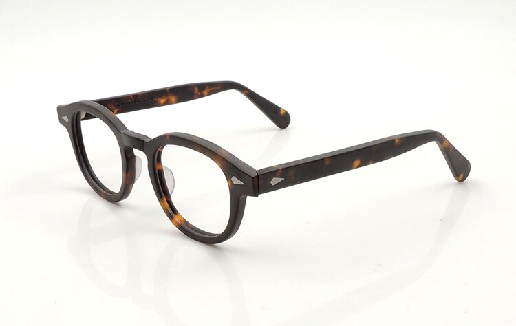 Gafas ovaladas de acetato vintage para hombres, montura de gafas de óptica con gradiente para Miopía: matt tortoise