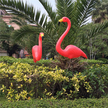 Decoración Artificial de jardín, flamencos rojos/rosas, decoración para patio, decoración para paisajismo, decoración de animales de plástico para césped