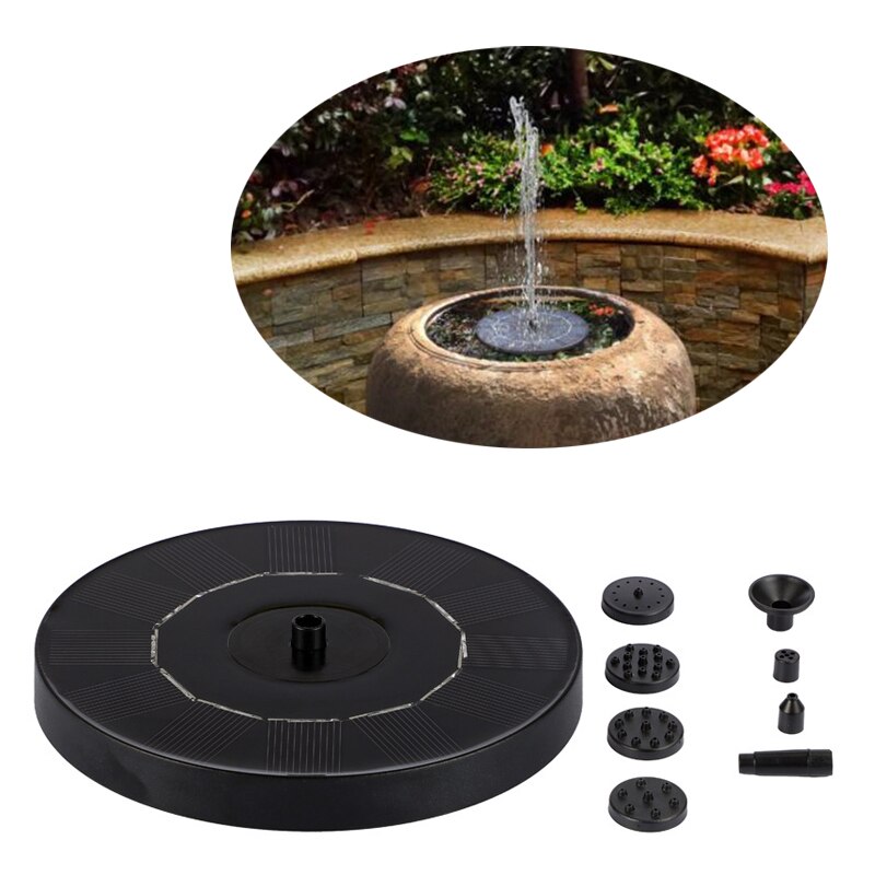 Round Solar Fountain Floating Bird Bath Water Fountain Fontaine For Garden Decoration Solar Fonteine Pool Pond Waterfall