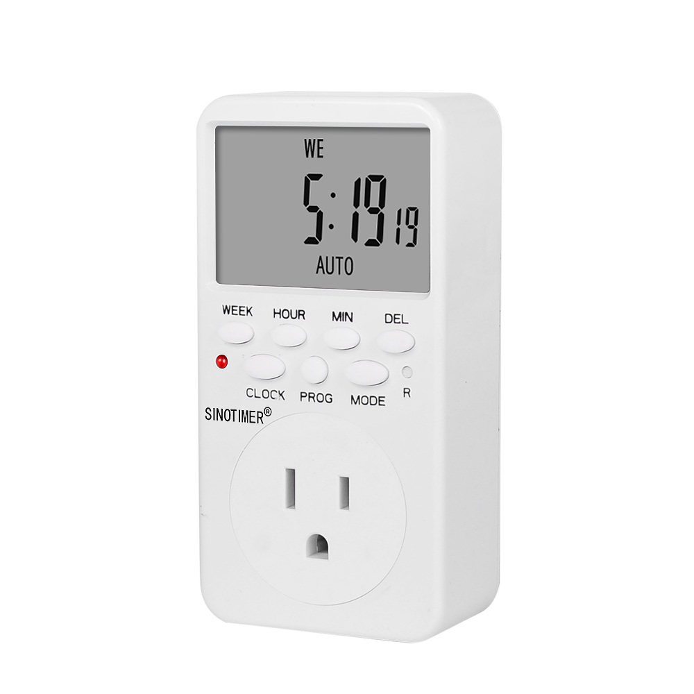 US Plug Outlet Electronic Digital Timer Socket with Timer 220V AC Socket Timer Plug Time Relay Switch Control Programmable
