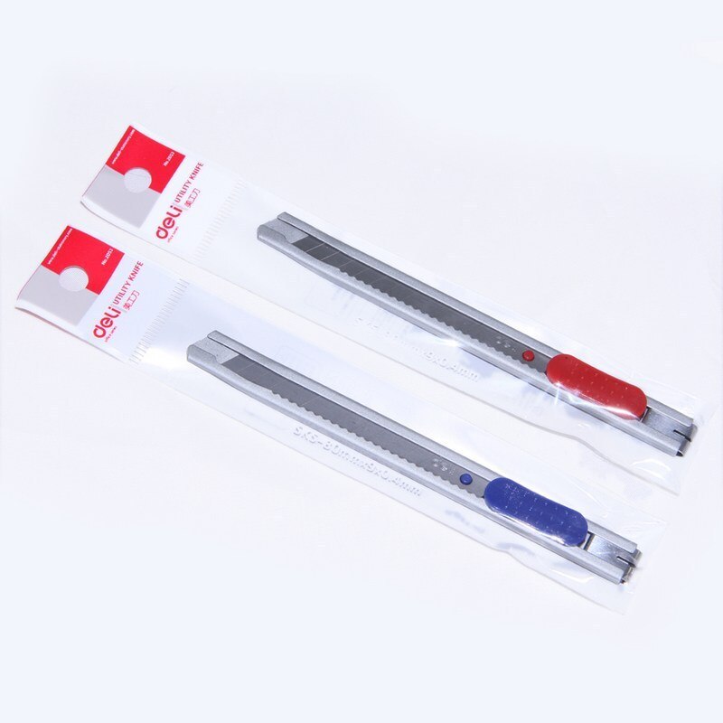 DELI E 2053 Cutter Box Paper Cutter 2PCS Pack School supplies Stationery Utility Cutting Knife Cutter Art Craft Knife