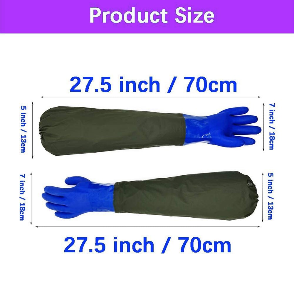 Wear-Resistant Gloves Waterproof Pvc Machinery Industry Fishery Gloves Long Sleeve Rubber Work Gloves Durable