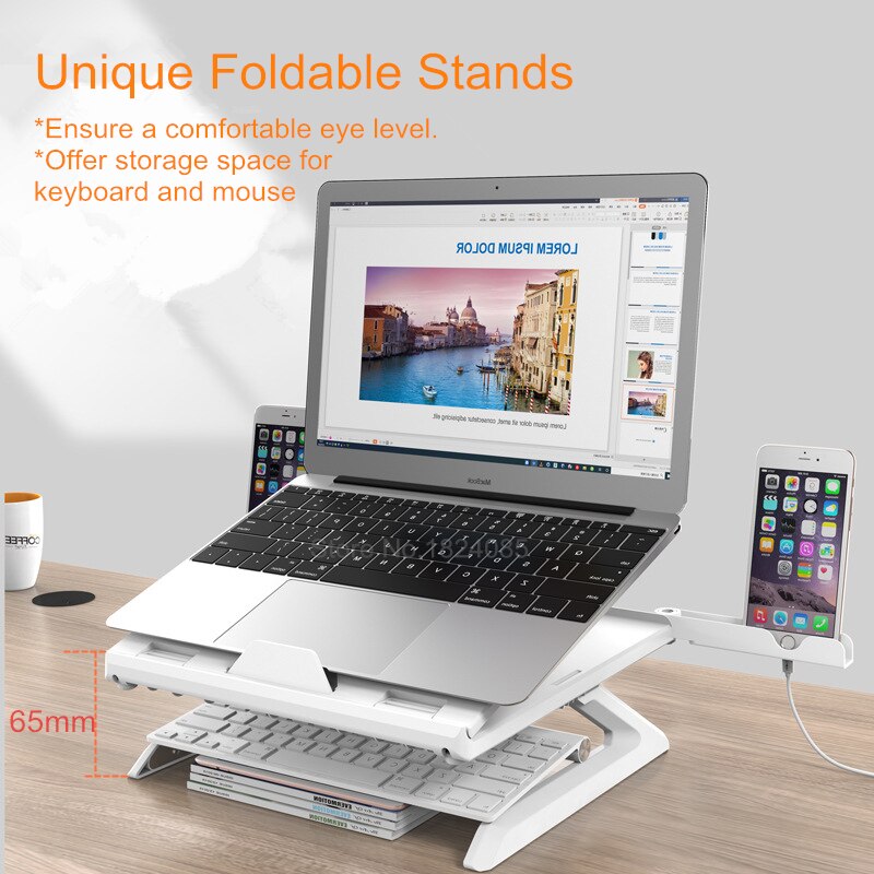 Laptop Stand 9 Angles Adjustable Desktop Standing Lapdesk Smartphone/Notebook Riser Holder for MacBook Air Pro Up to 17''