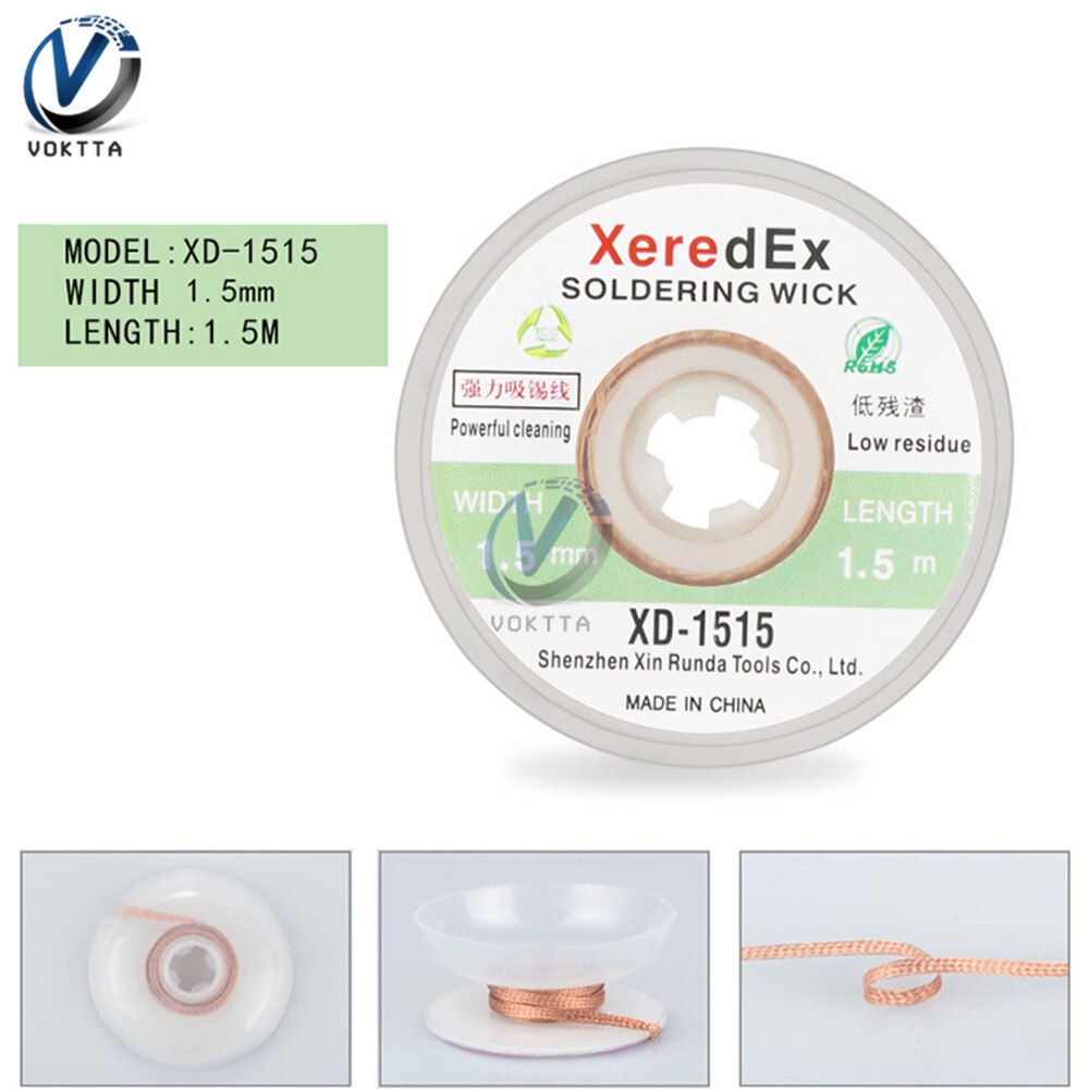 Alambre de soldadura de estaño, 1,5 M, 1,5mm, 2mm, 2,5mm, 3mm, 3,5mm, plomo, colofonia, núcleo de flujo, quita soldadura, herramienta de reparación de cables