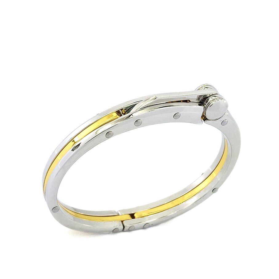 Pulsera de Metal para hombre, brazalete de joyería, , cadena de eslabones de acero inoxidable, de para , Color negro: Color amarillo claro