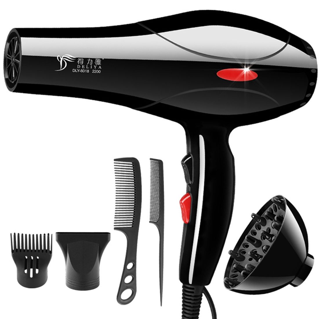 Föhn 2200W Huishoudelijke Haardrogers Diffuser Kam Salon Us Plug Mini Reizen Draagbare Droogmachine Haarverzorging