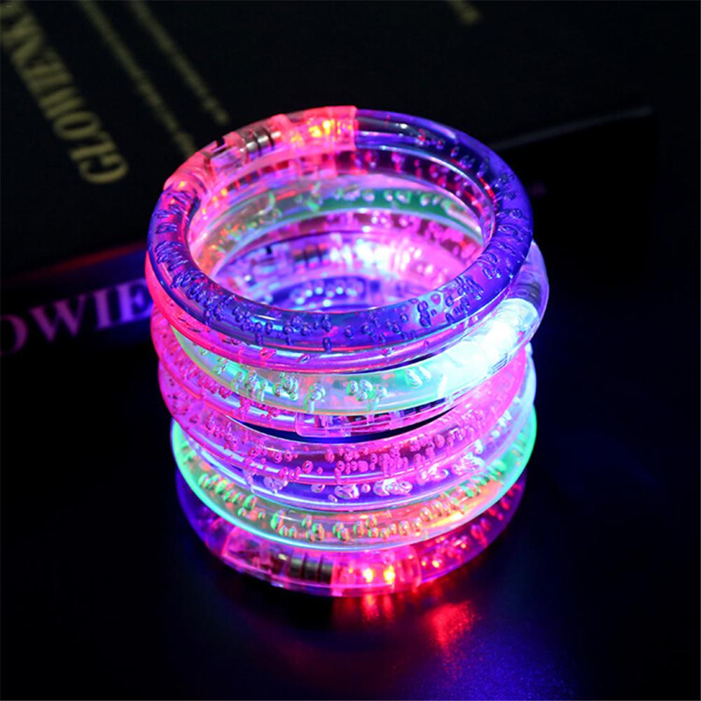 Cool LED colorato braccialetto luminoso bolla acrilica braccialetto Flash novità divertente giocattolo luminoso rispettabile