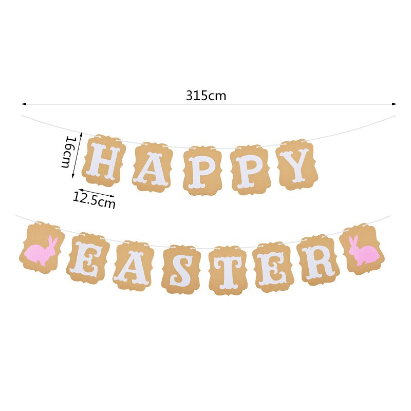 Happy Easter Letter bunting Paper Banner Hanging Garland Flags Easter Decorations Party Favors Photo Prop Festival Supplies