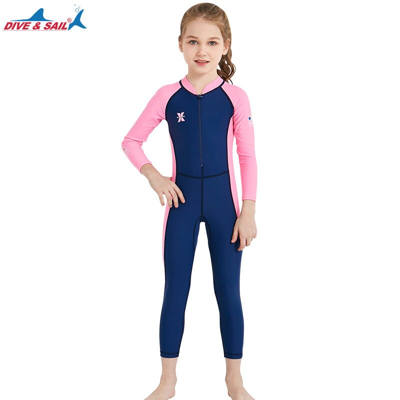 Traje de baño de una pieza para niños, bañador cálido de 2,5mm para invierno, traje de neopreno de manga larga a prueba de frío para surf, novedad: Thin style -A / XXL