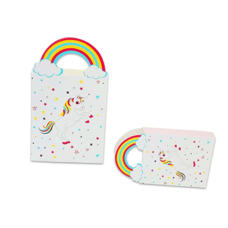 10pcs Kraft Paper Unicorn candy box Bags Sweets Candy Packing Pouches wedding baby kid birthday party decor Wrapping Supply