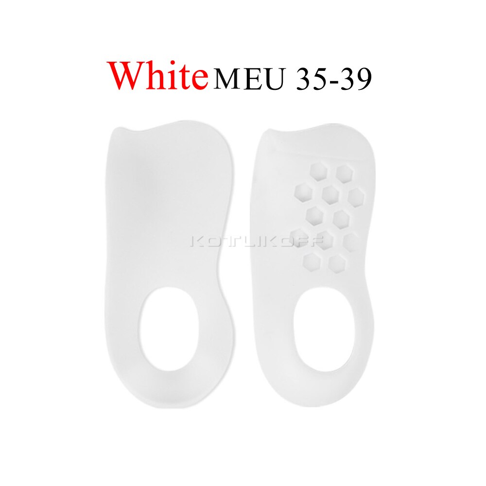 Orthotic Flat Feet Insoles for Arch Support O/X Leg Corrective Foot Care Pads Plantar Fasciitis Half Inserts Shoes Sole Insole: White M (EU35-39)