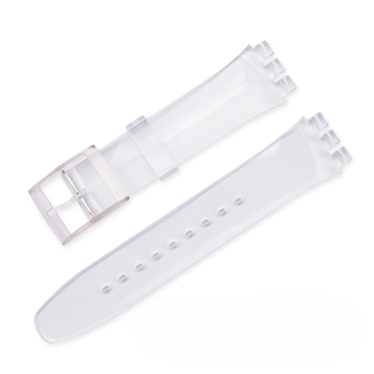 Correa de silicona para reloj Swatch, correa de goma colorida resistente al agua, accesorios deportivos para hombre y mujer, 16mm, 17mm, 19mm y 20mm: Blue White / 17mm
