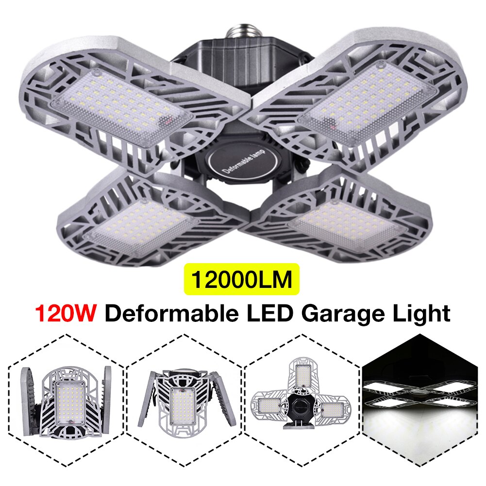 120W 12000LM LED Garage Light Foldable Deformable Flashlight High Bay Light: Default Title