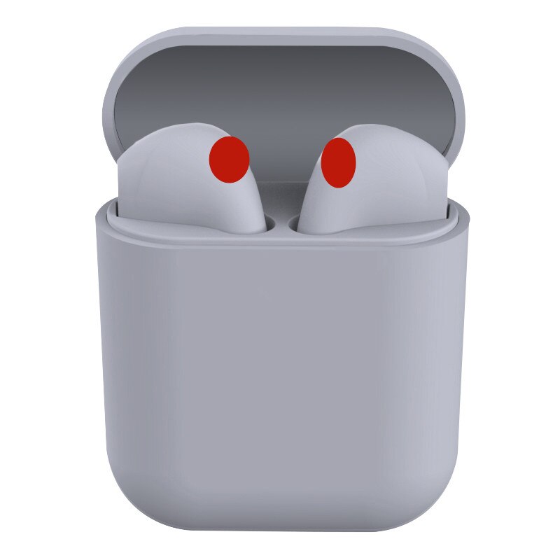 TWS airpods Senza Fili Bluetooth 5.0 Auricolare TWS i12 11 9s 7S Macaron Auricolari Con Il Mic di Ricarica Scatola Auricolare cuffie senza fili: Gray-i12 TWS