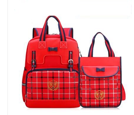School Backpack bag set School handbag student primary school bag Children Satchel Backpack for girls Student book Backpack bags: Small Red