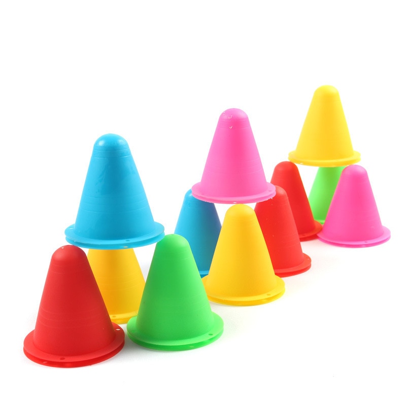 10 Pieces Agility Maker Cones for Slalom Roller Skating Training Traffic Cone Sports 7.8*8cm GYH