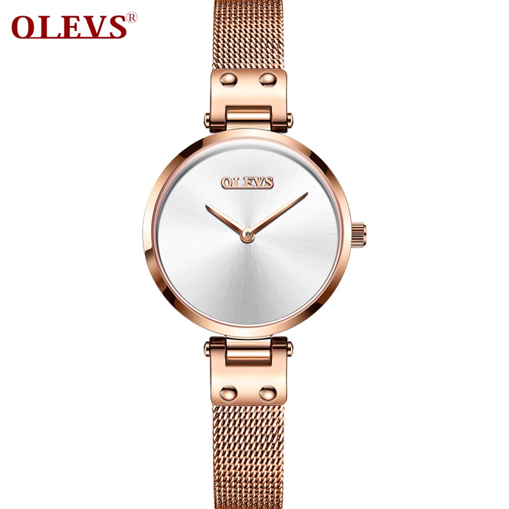 Dameur luksusmærke damearmbåndsure top ure trending produkter kvinder quartz armbåndsure: Hvid