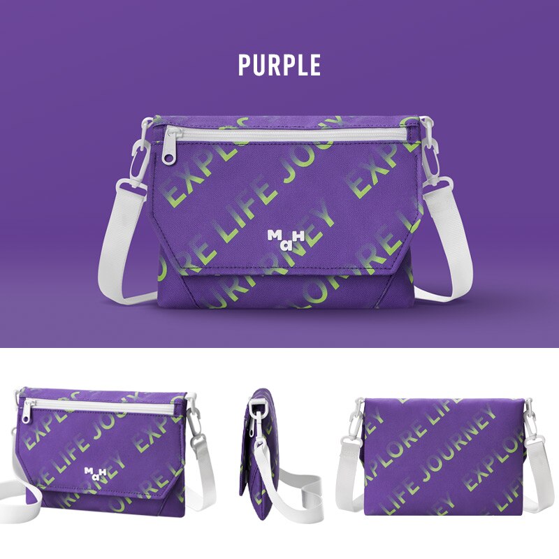 Mah Japanse Schoudertas Vrouwen Casual Tas Draagbare Opvouwbare Tas Trendy Single Schouder Messenger Mannen Tooling Stijl: Purple