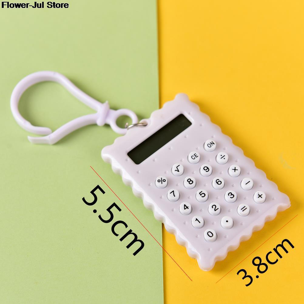 Plastic Mini Keychain Calculator Handheld Pocket Type Coin Batteries Calculator Small battery office supplies student stationery