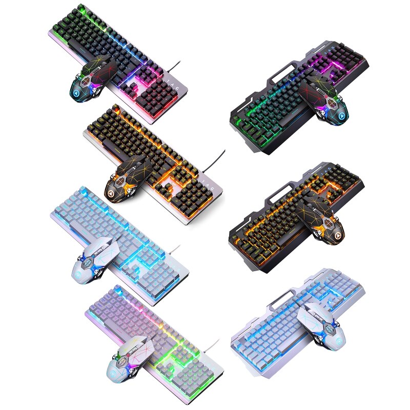 104Keys RGB Aluminum Alloy Gaming Keyboard and RGB Gaming Mouse Set