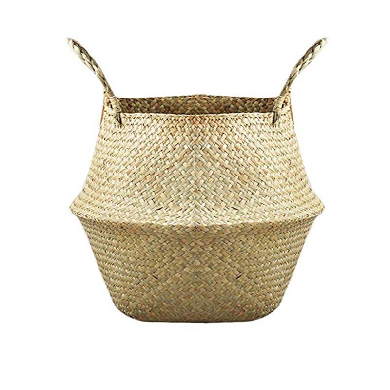 Seagrass Storage Basket Folding Flower Pot Planter plant pot Straw Wicker Basket Rattan Laundry Basket Garden Decorative