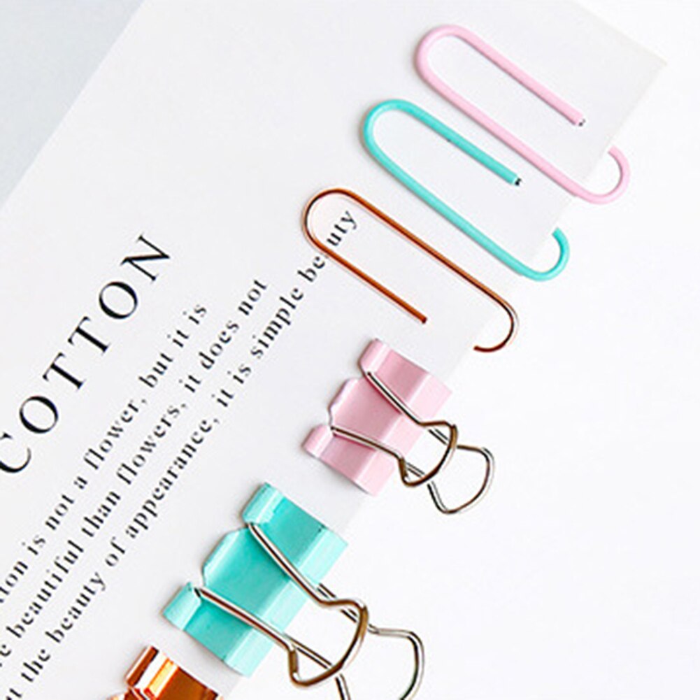 72pcs Metal File Paper Clip Large-headed Binder Clamps Ticket Holder Office Binding Supplies Combination Set School Stationery