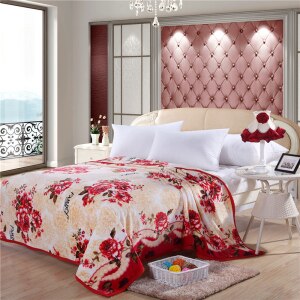 Solstice Winter Warm Comfortable Blanket Red Rose Style Package Edge Technology Bed Sheet Travel Portable Blanket: 200X230CM