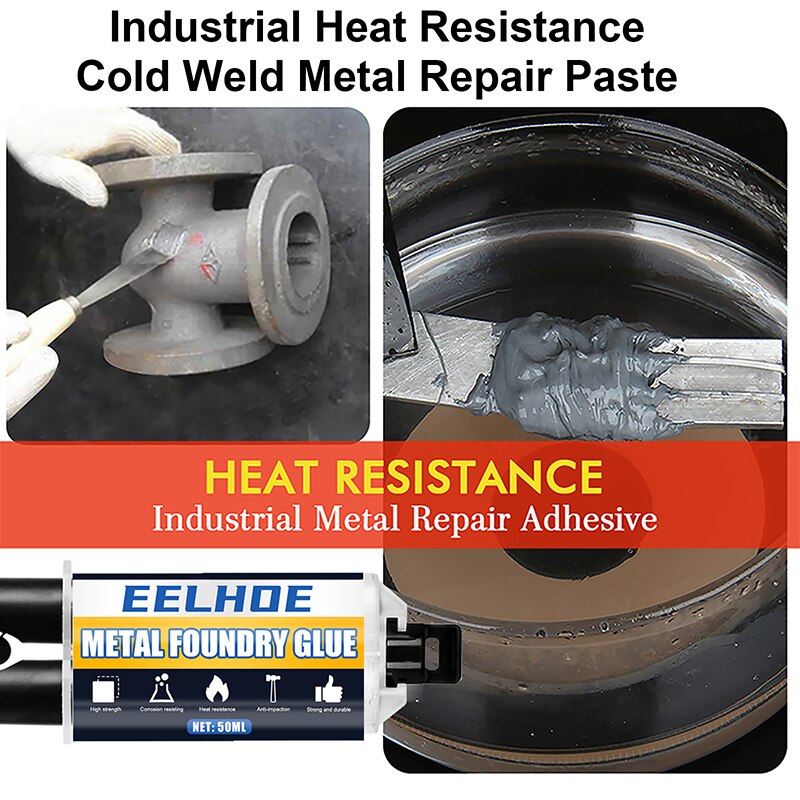 Lijm Metalen Reparatie Gel Groep Dubbele Buis Industriële Hittebestendigheid Koude Lasmetaal Reparatie Pasta Voor Metalen Casting Defect