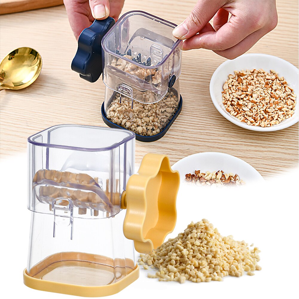 Manual Nut Grinder Multifunctional Dried Fruit Crusher Peanut Masher Nut Chopper Coffee Grinding Device Kitchen Tools: Yellow