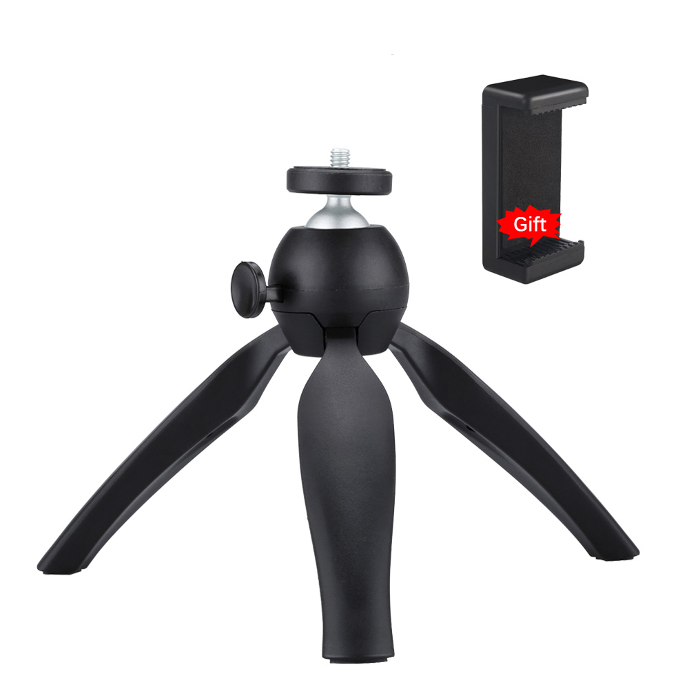 Camllite TM-9 1.5Kg Draagbare Desk Tafel Statief Voor Mobiele Telefoon Camera Flexibele Smartphone Reizen Outdoor Led Ring Light Flash: Black