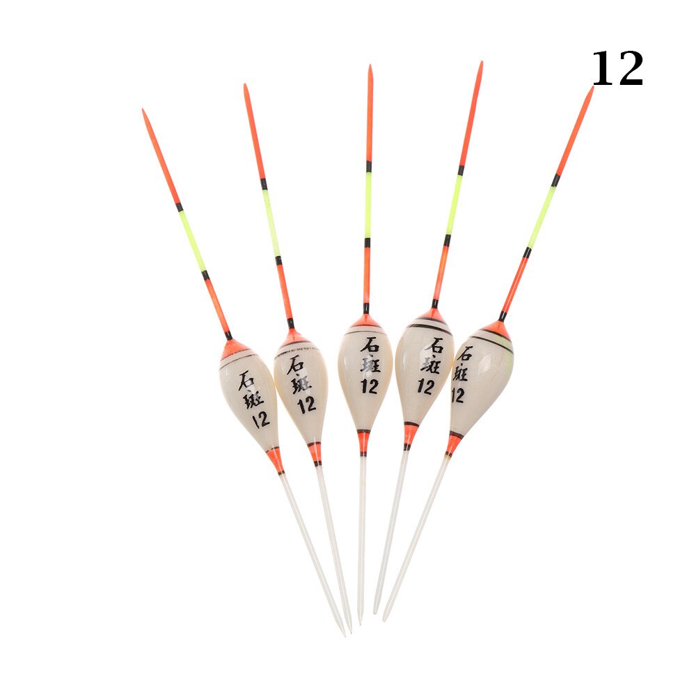 5pcs Fishing Floats Weight Tail Bobber Paulownia Wood Float Slip Fishing Bobber Fishing Lure Fish Tools Fishing Accessories: 12