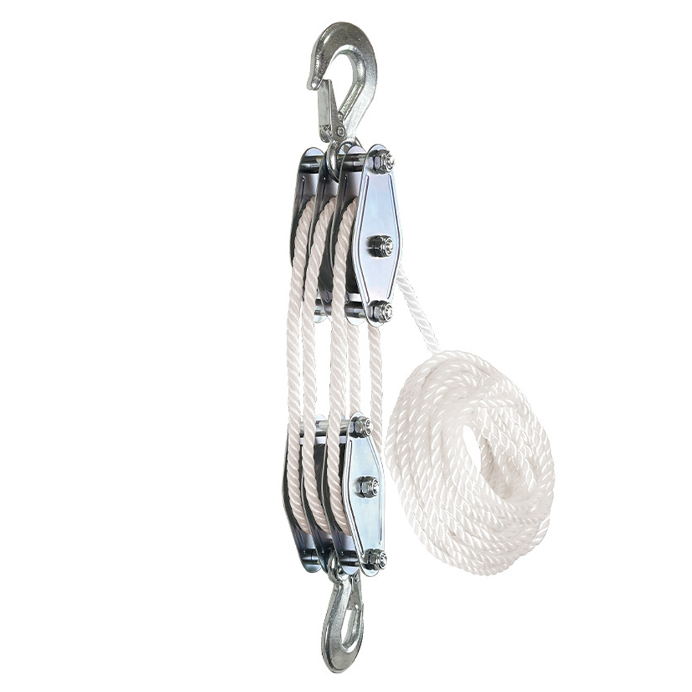 270 ° Draaibaar Touw Katrol Blok Legering Haak Handheld Kraan Heavy Duty Poelie Takel Handmatige Hefinstallatie: Bruin