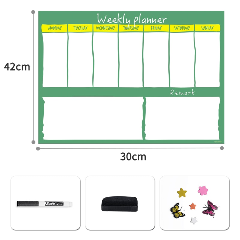 Löschbaren Organizer Bord Magnetischen Zeichnung Schriftlich Bulletin Weiß Boards Nachricht Aufgaben Diagramm mit Freies Marker für Kühlschrank Magneten