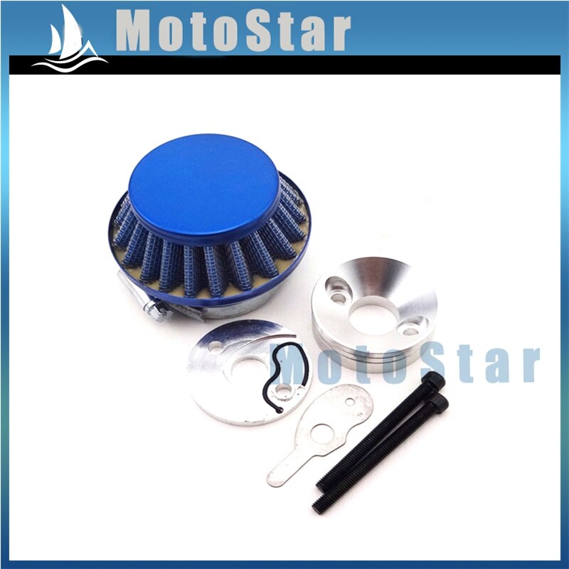 44mm Air Filter + Air Filter Adapter Stack For 2 Stroke 33cc 43cc 49cc Engine Big Foot Goped Blad Z Gas Scooter: Blue