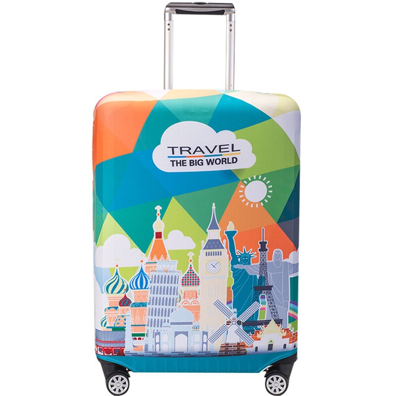 SAFEBET Luggage Cover - Elastic Travel Suitcase Protector - Patchwork Design - Fits 18"-32" Cases: Clear / L