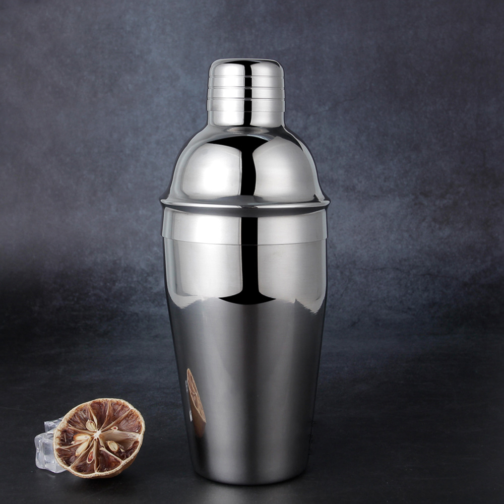 Drmfiy Silver Stainless Steel Cocktail Shaker Mixer Wine Martini Boston Shaker For Bartender Drink Party Bar Tools 550ML/750ML