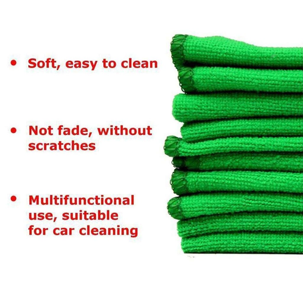 Trapo de limpieza suave de microfibra para coche, trapo de limpieza para coche, plumero, 25x25cm, 107, 10 Uds.