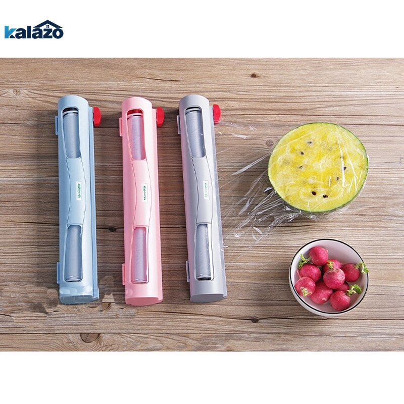Magic abs nyttig frugt mad frisk holde plastik cling wrap dispenser konserveringsmiddel film cutter køkken med plastik wrap
